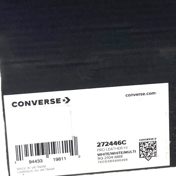 Converse Pro Leather High Skate Shoes Kids Women's White Multi Sneakers 272446C - Picture 9 of 10